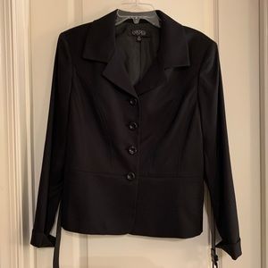 Kasper Black Long Sleeve Blazer With Belt